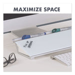 Glass Dry Erase Desktop Computer Pad, 18" x 6", White Surface