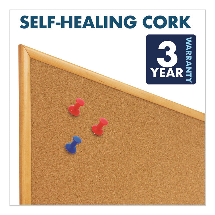 Combination Board, 48" x 36", Brown/White Surface, Oak Finished Fiberboard (MDF) Frame
