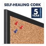 Classic Series Cork Bulletin Board, 36" x 24", Tan Surface, Black Aluminum Frame
