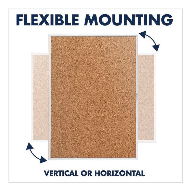 Classic Series Cork Bulletin Board, 60" x 36", Tan Surface, Anodized Aluminum Frame