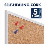 Classic Series Cork Bulletin Board, 60" x 36", Tan Surface, Anodized Aluminum Frame