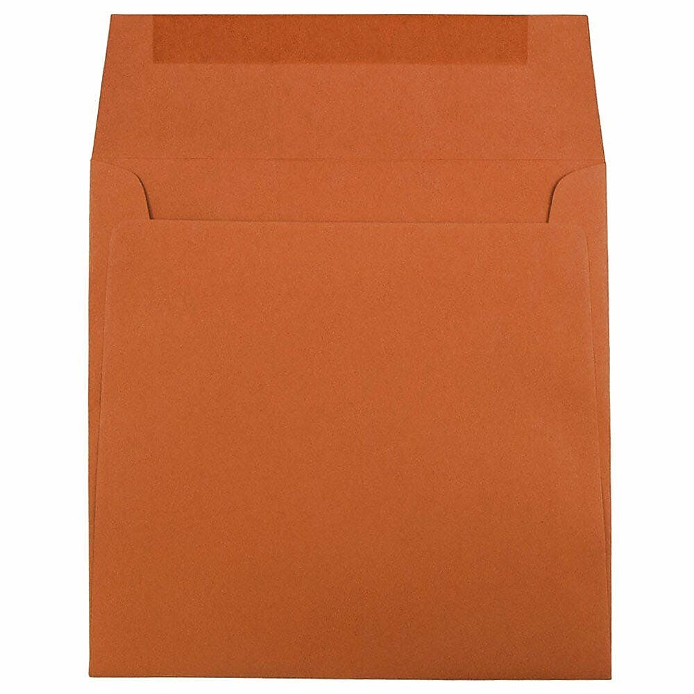 JAM Paper Booklet Envelope 6 1/2" x 6 1/2", Dark Orange, 50/Pack (3157452i)