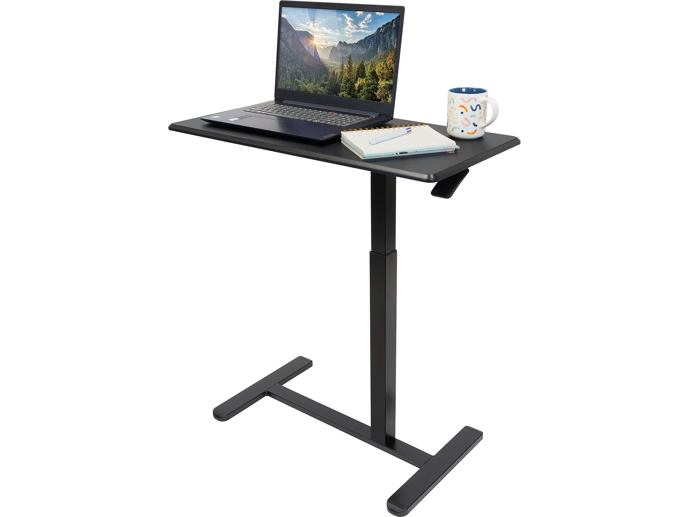 Mount-It! Height-Adjustable Overbed Desk, 26.3"-42.1"H, Black (MI-8040)