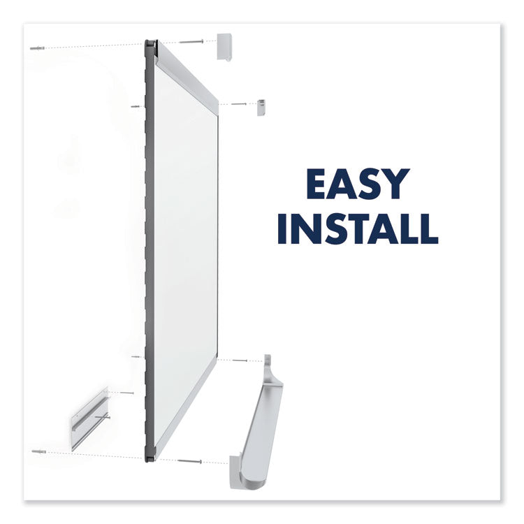 Prestige 2 DuraMax Magnetic Porcelain, 72" x 48", White Surface, Graphite Gray Fiberboard/Plastic Frame