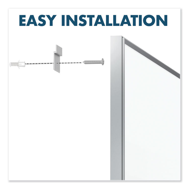 Fusion Nano-Clean Magnetic Whiteboard, 48" x 36", White Surface, Satin Aluminum Frame