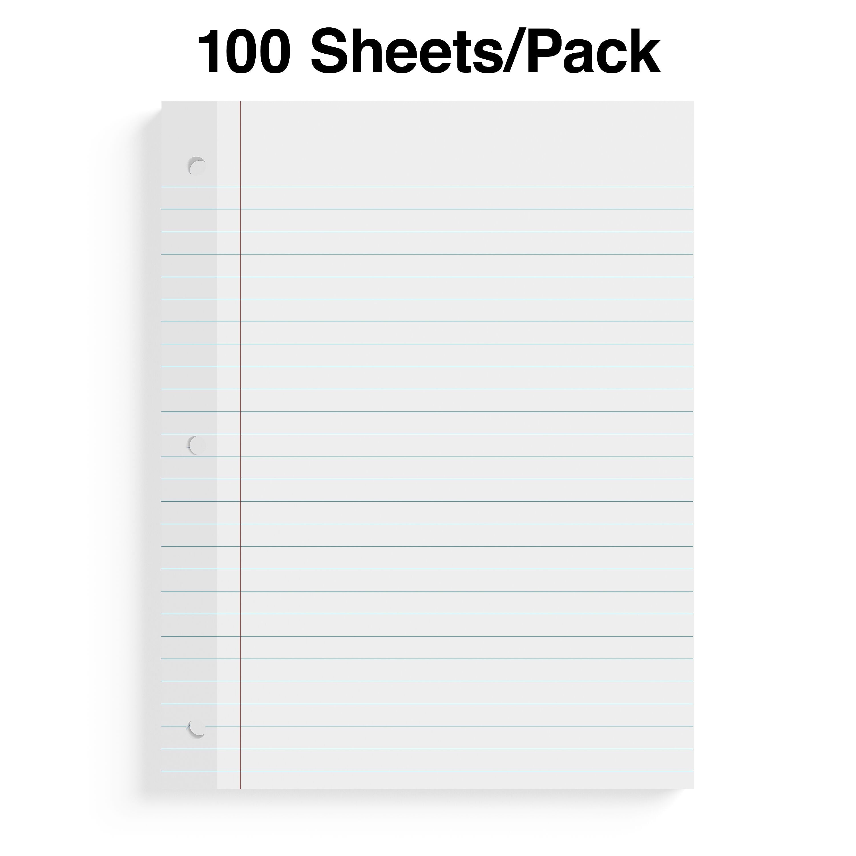 Staples College Ruled Filler Paper, 8.5" x 11", 100 Sheets/Pack, 12 Packs/Carton (TR16183)