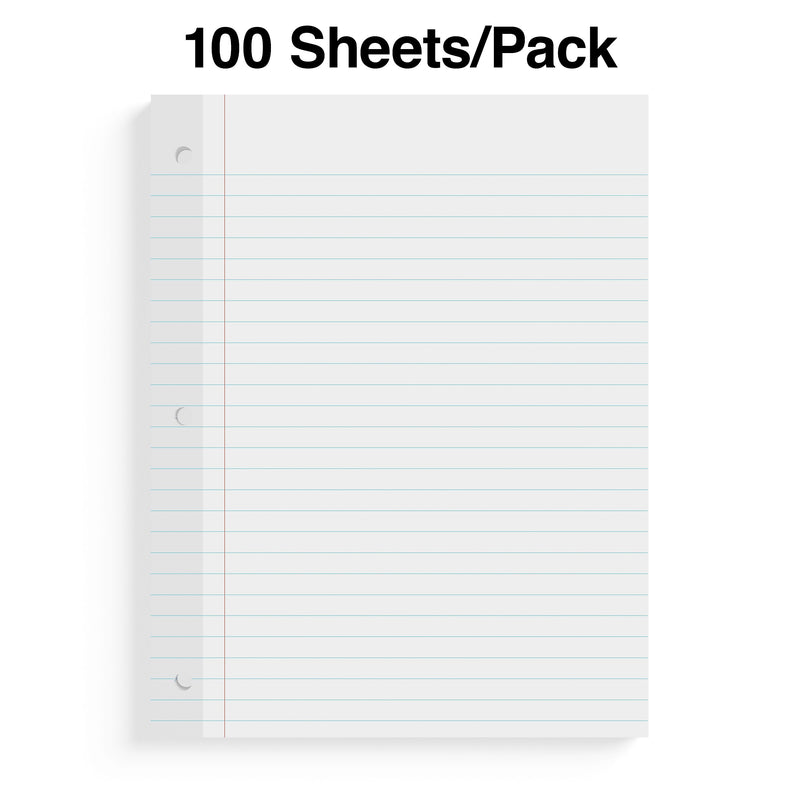 Staples College Ruled Filler Paper, 8.5" x 11", 100 Sheets/Pack, 12 Packs/Carton (TR16183)