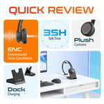 Delton 50X Pro Wireless Noise Canceling Bluetooth Mono Computer On-Ear Headset, Black (DBTHEAD50XBTDL)