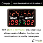Champion Sport Indoor Electronic Tabletop Scoreboard, Black (CHST90)