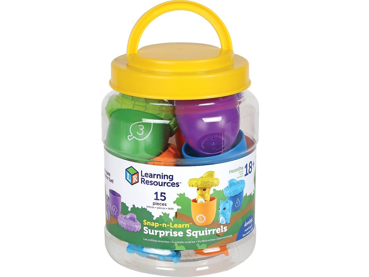 Learning Resources Snap-n-Learn Surprise Squirrels Playset, Assorted Colors (LER6723)
