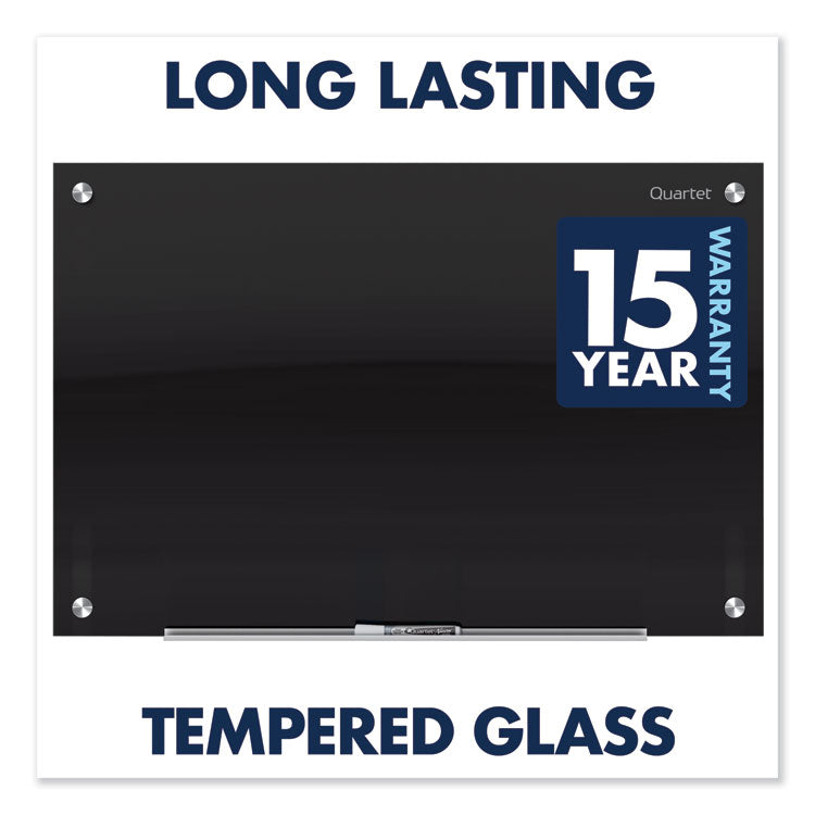 Infinity Magnetic Glass Marker Board, 72" x 48", Black Surface