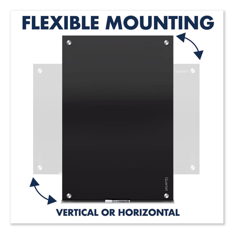 Infinity Magnetic Glass Marker Board, 96" x 48", Black Surface