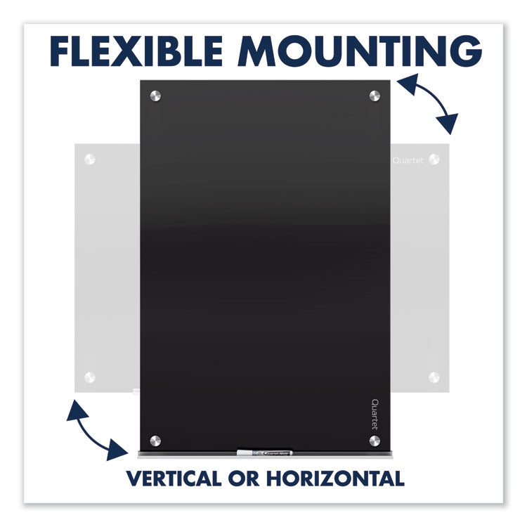 Infinity Magnetic Glass Marker Board, 36" x 24", Black Surface