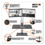High Rise Electric Dual Monitor Standing Desk Workstation, 28" X 23" X 20.25", Black/aluminum