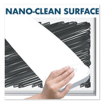 Fusion Nano-Clean Magnetic Whiteboard, 96" x 48", White Surface, Satin Aluminum Frame
