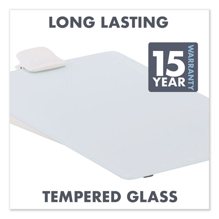 Glass Dry Erase Desktop Copy Holder, 20 Sheet Capacity, Glass/Plastic, White