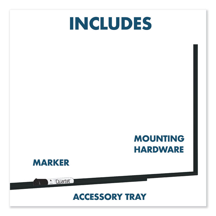 Fusion Nano-Clean Magnetic Whiteboard, 48" x 36", White Surface, Black Aluminum Frame