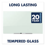 InvisaMount Magnetic Glass Marker Board, 74" x 42", White Surface