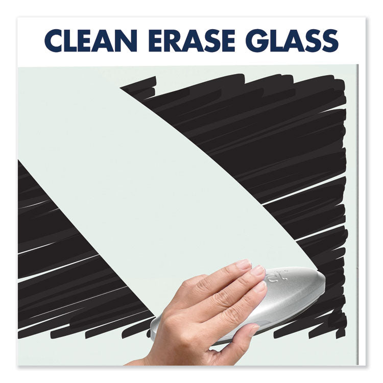 Element Framed Magnetic Glass Dry-Erase Boards, 74" x 42", White Surface, Satin Aluminum Frame