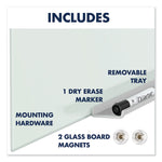 InvisaMount Magnetic Glass Marker Board, 74" x 42", White Surface