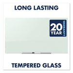 InvisaMount Magnetic Glass Marker Board, 50" x 28", White Surface