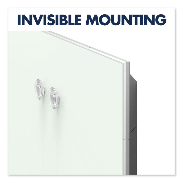 Element Framed Magnetic Glass Dry-Erase Boards, 74" x 42", White Surface, Satin Aluminum Frame