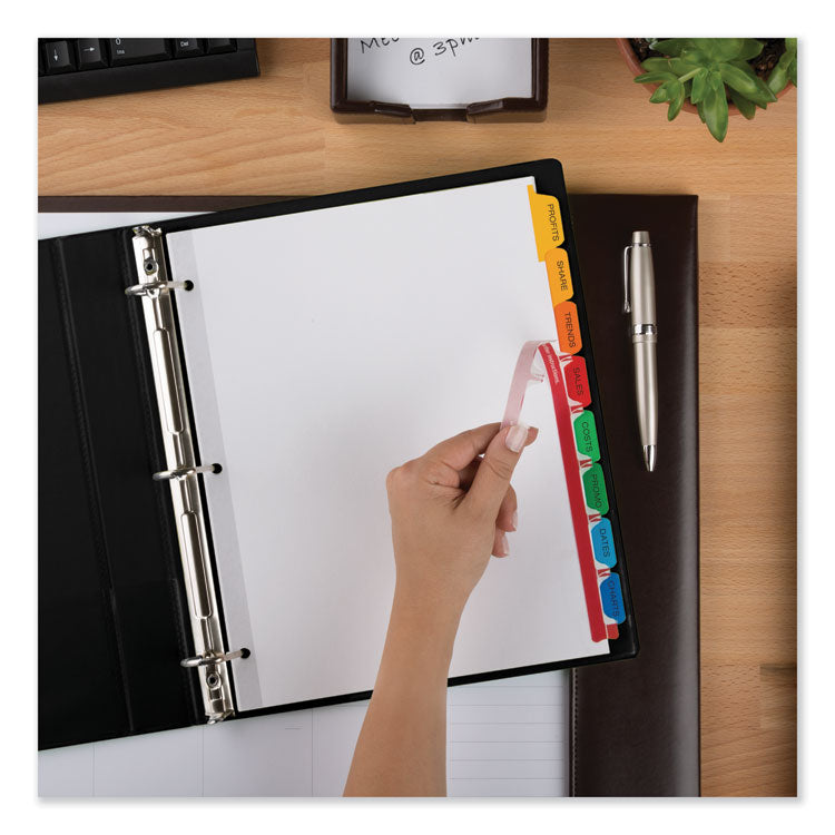 Print and Apply Index Maker Clear Label Dividers, 8-Tab, Color Tabs, 11 x 8.5, White, Traditional Color Tabs, 25 Sets