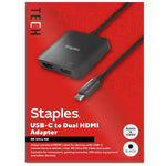 Staples TECH 6" USB-C to HDMI Audio/Video Cable, Male to Female, Black (ST62386)