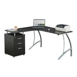 Techni Mobili Modern L-Shaped Computer Desk with File Cabinet, Espresso (RTA-4804L-ES)