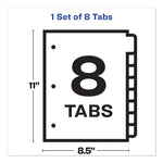 Print and Apply Index Maker Clear Label Plastic Dividers w/Printable Label Strip, 8-Tab, 11 x 8.5, Frosted Clear Tabs, 1 Set