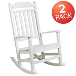 Flash Furniture Winston All-Weather Rocking Chair, White Faux Wood, 2/Pack (2JJC14703WH)