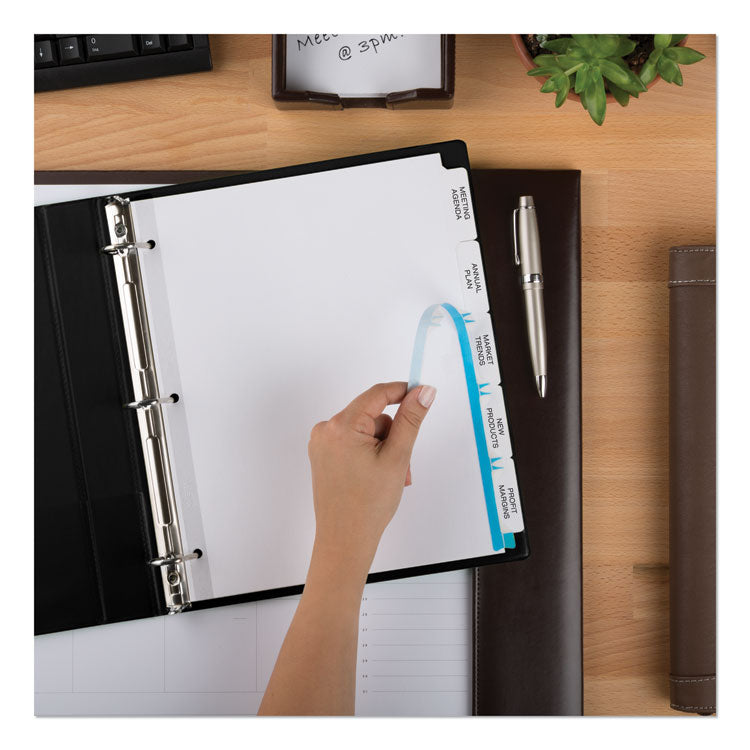 Print and Apply Index Maker Clear Label Dividers, Big Tab, 5-Tab, White Tabs, 11 x 8.5, White, 1 Set