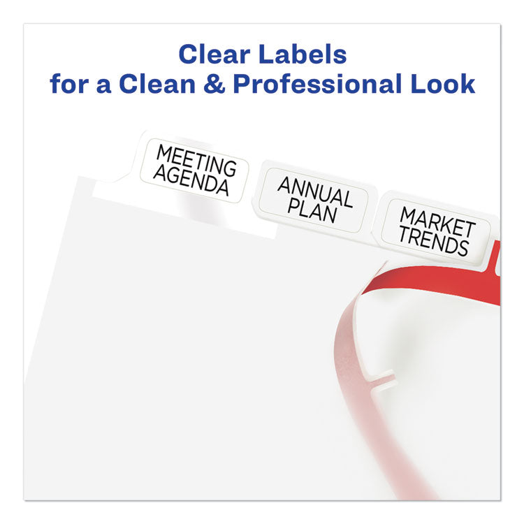 Print and Apply Index Maker Clear Label Dividers, Big Tab, 8-Tab, 11 x 8.5, White, 1 Set