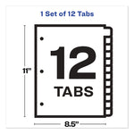 Print and Apply Index Maker Clear Label Dividers, 12-Tab, White Tabs, 11 x 8.5, White, 1 Set