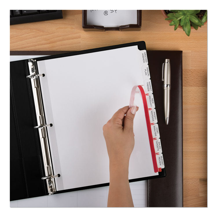 Print and Apply Index Maker Clear Label Dividers, Big Tab, 8-Tab, 11 x 8.5, White, 1 Set