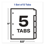 Print and Apply Index Maker Clear Label Plastic Dividers w/Printable Label Strip, 5-Tab, 11 x 8.5, Frosted Clear Tabs, 1 Set