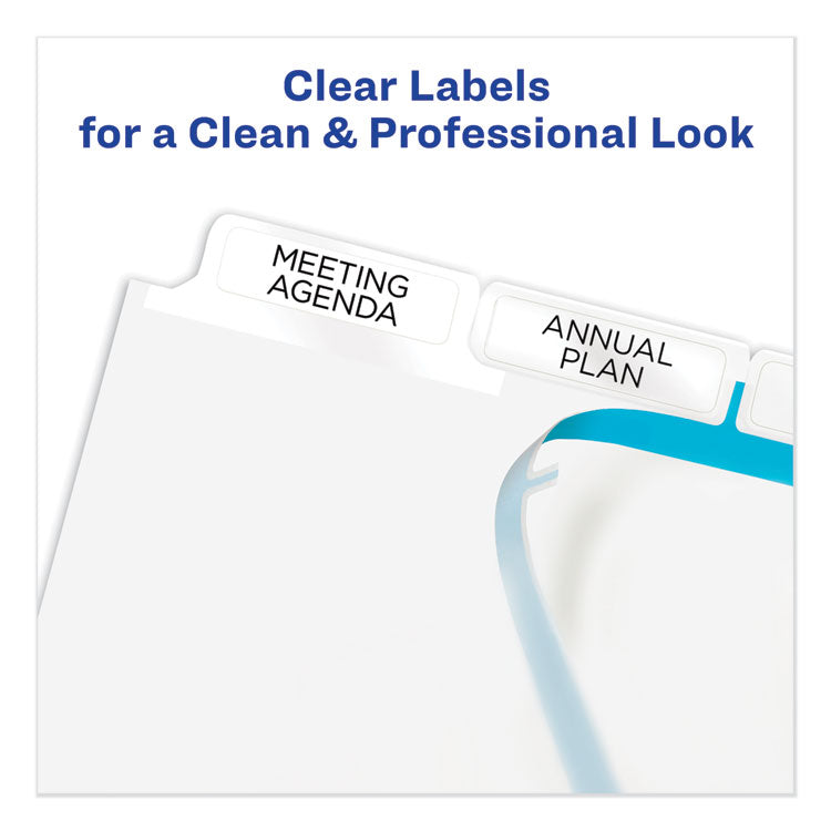 Print and Apply Index Maker Clear Label Dividers, Big Tab, 5-Tab, White Tabs, 11 x 8.5, White, 1 Set