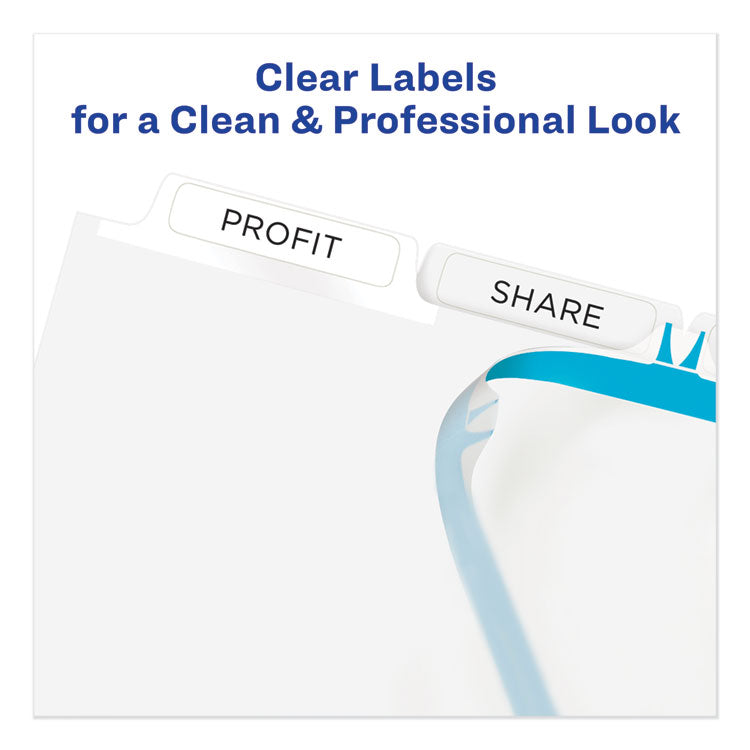 Print and Apply Index Maker Clear Label Unpunched Dividers, 5-Tab, 11 x 8.5, White, 5 Sets