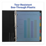 Print and Apply Index Maker Clear Label Plastic Dividers with Printable Label Strip, 5-Tab, 11 x 8.5, Assorted Tabs, 5 Sets