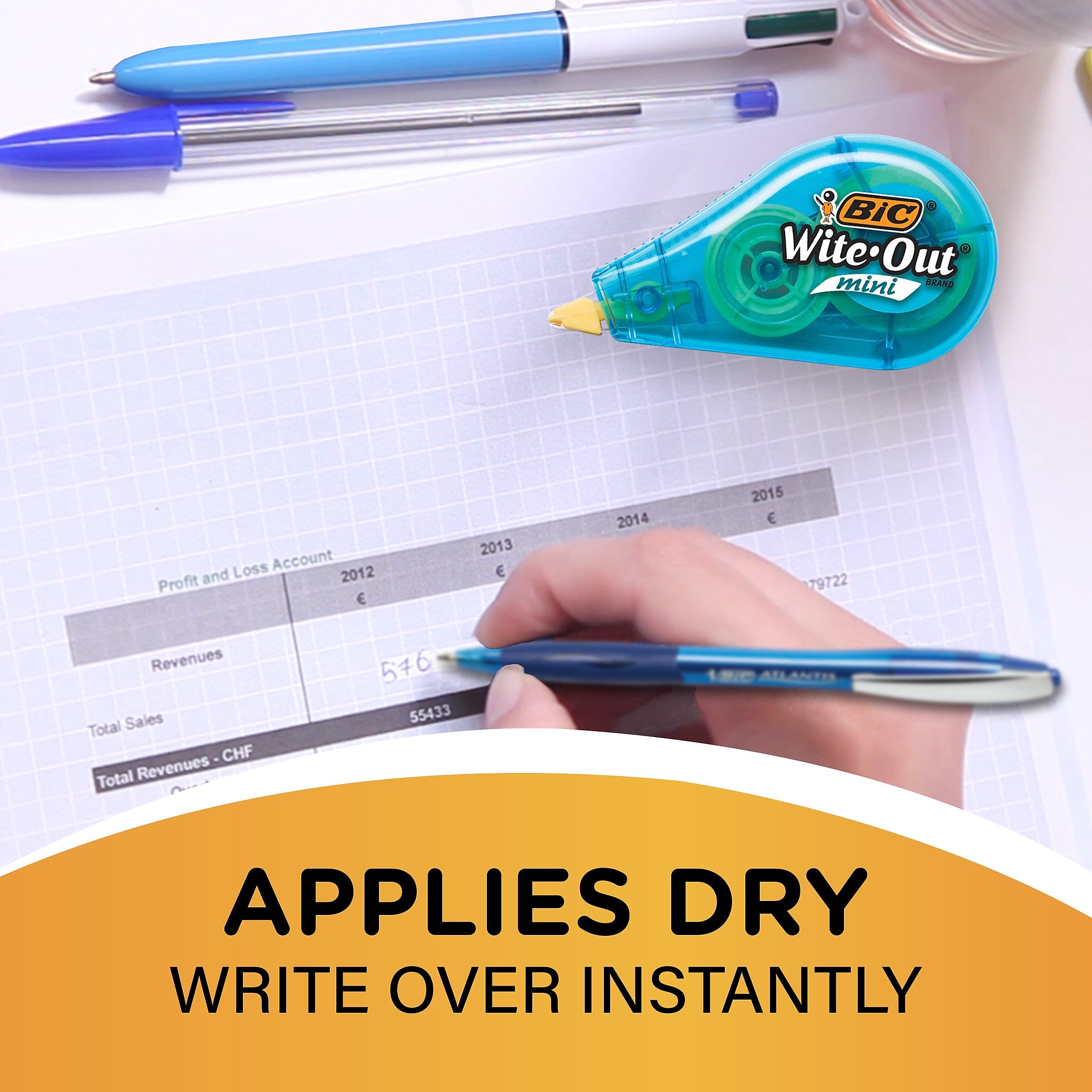 BIC Wite-Out Mini Correction Tape, White, Dozen (WOTM11-WHI)