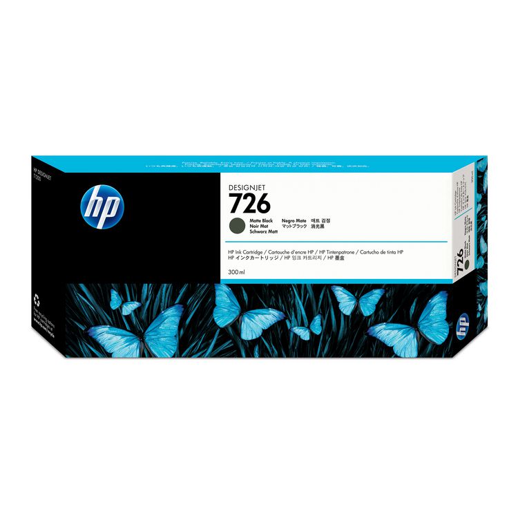 HP 726, (CH575A) Matte Black Original Ink Cartridge, 5/Carton