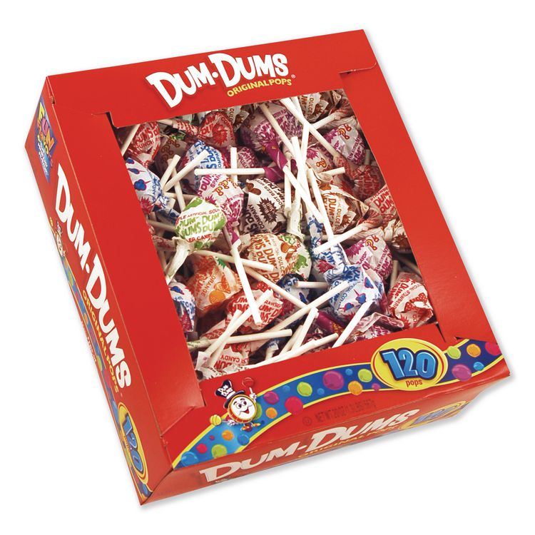 Dum-Dum-Pops, Assorted Flavors, Individually Wrapped, 120/box
