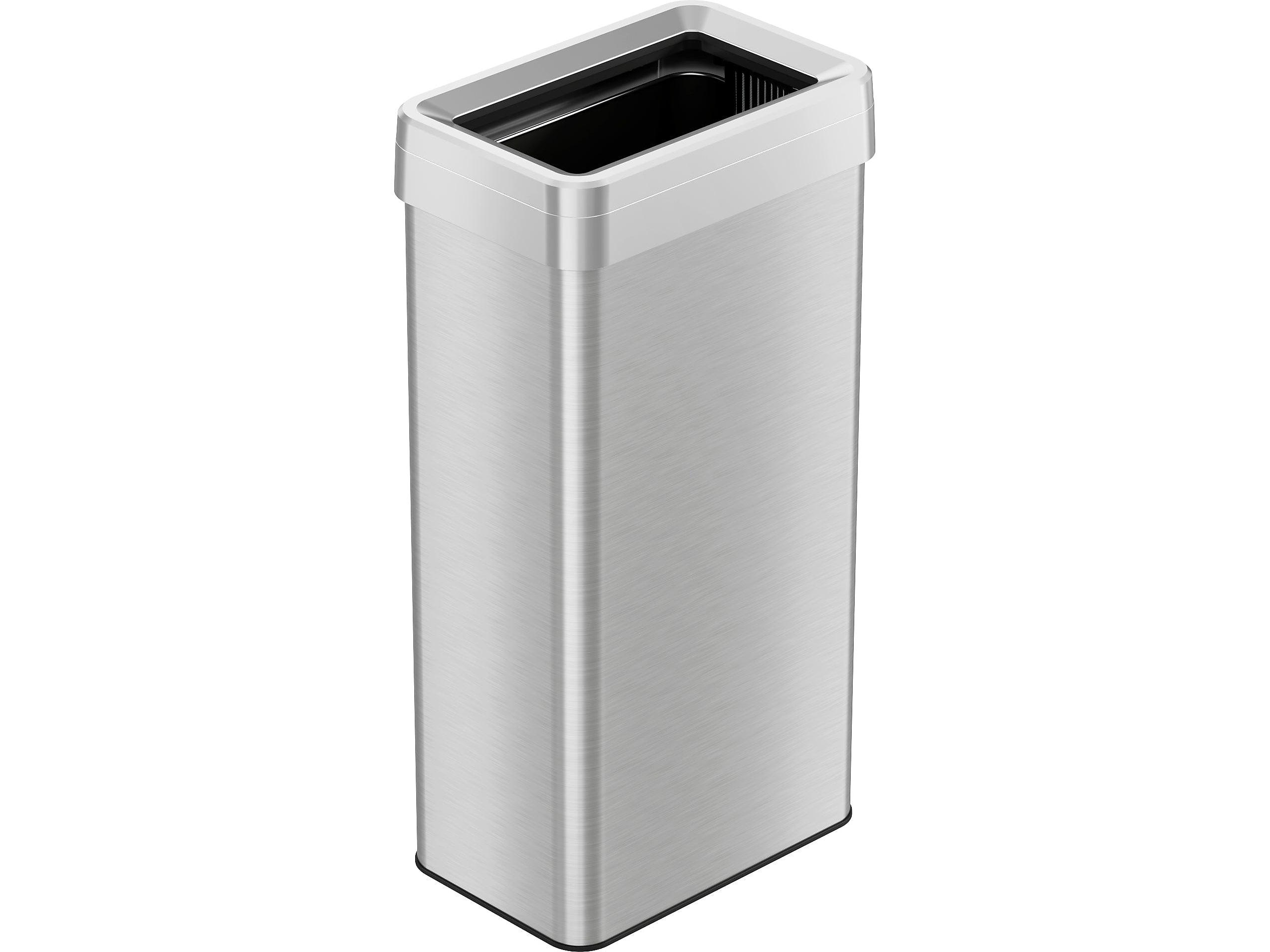 HLS Commercial Stainless Steel Trash Can with Open Lid, 21-Gallon, Silver (HLS21UOT)