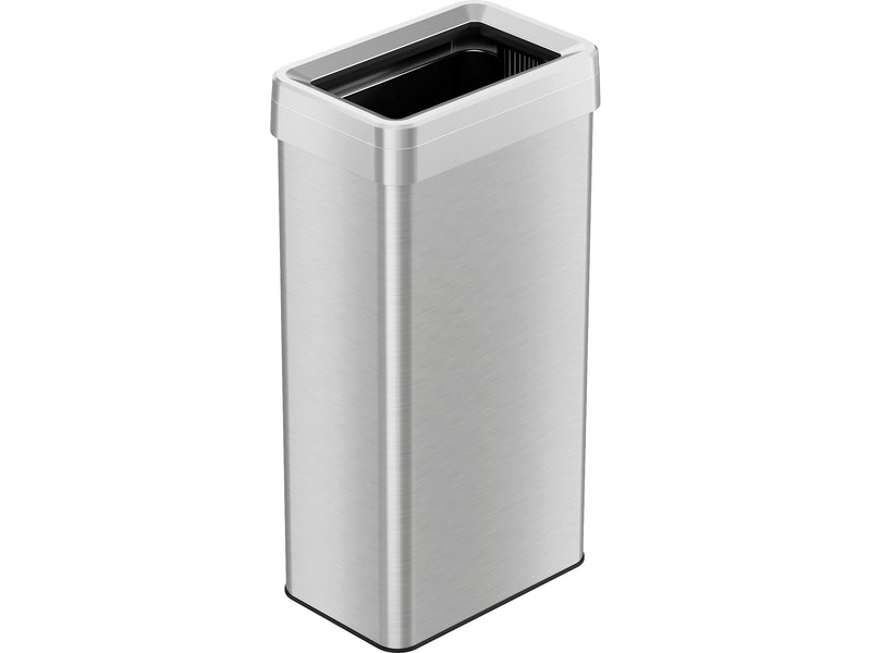 HLS Commercial Stainless Steel Trash Can with Open Lid, 21-Gallon, Silver (HLS21UOT)
