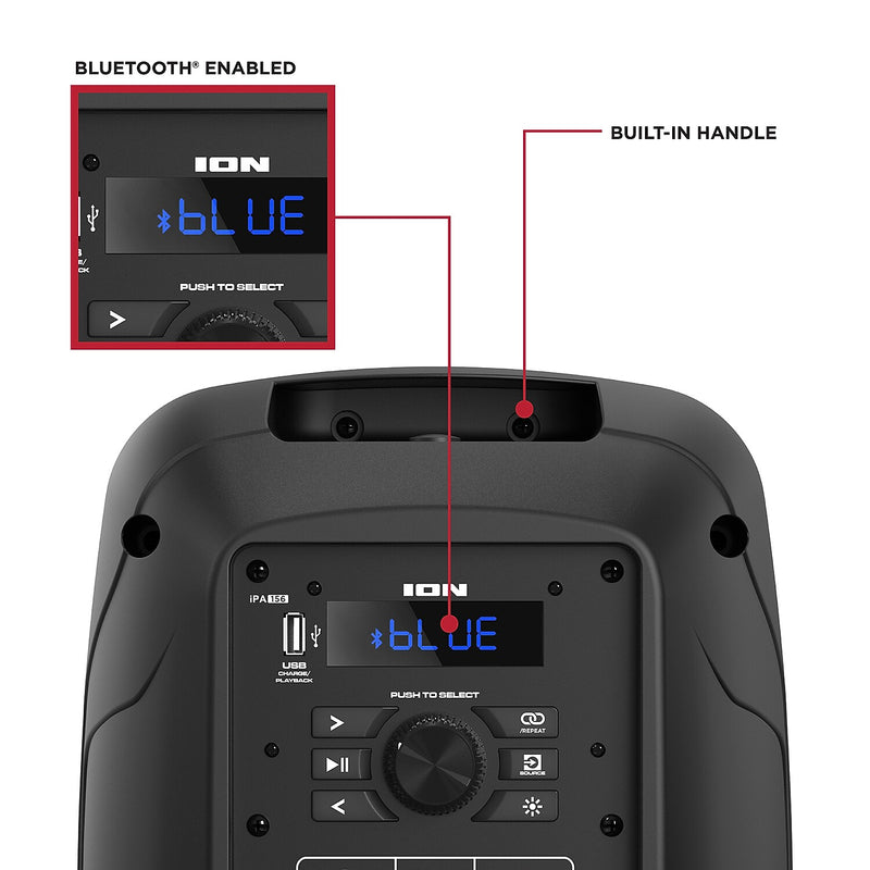 ION Pro Glow Express Bluetooth PA Speaker System, Black (IONPRGLWXPRESX)
