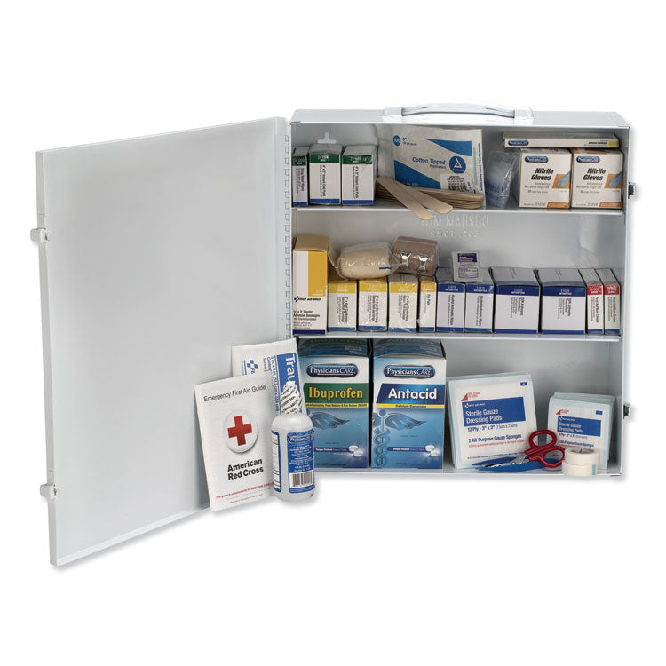 Industrial First Aid Kit For 100 People, 694 Pieces, Metal Case