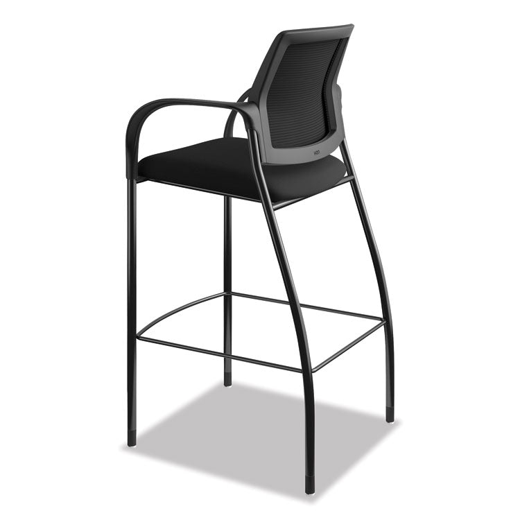 Ignition 2.0 Ilira-Stretch Mesh Back Cafe Height Stool, Supports Up to 300 lb, 31" High Seat, Black Seat/Back, Black Base