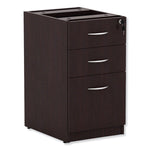 Alera Valencia Series Full Pedestal File, Left/right, 3-Drawers: Box/box/file, Legal/letter, Espresso, 15.63" X 20.5" X 28.5"
