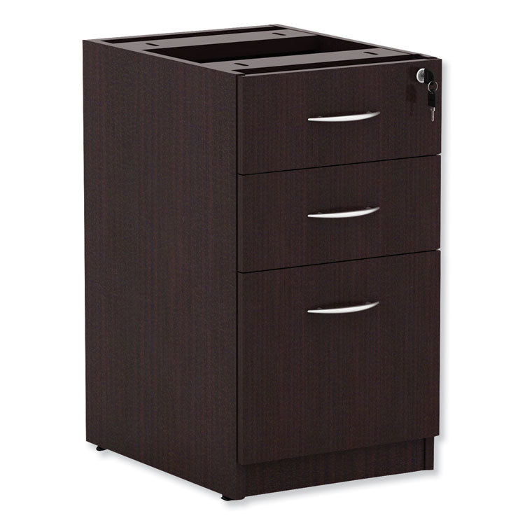 Alera Valencia Series Full Pedestal File, Left/right, 3-Drawers: Box/box/file, Legal/letter, Espresso, 15.63" X 20.5" X 28.5"