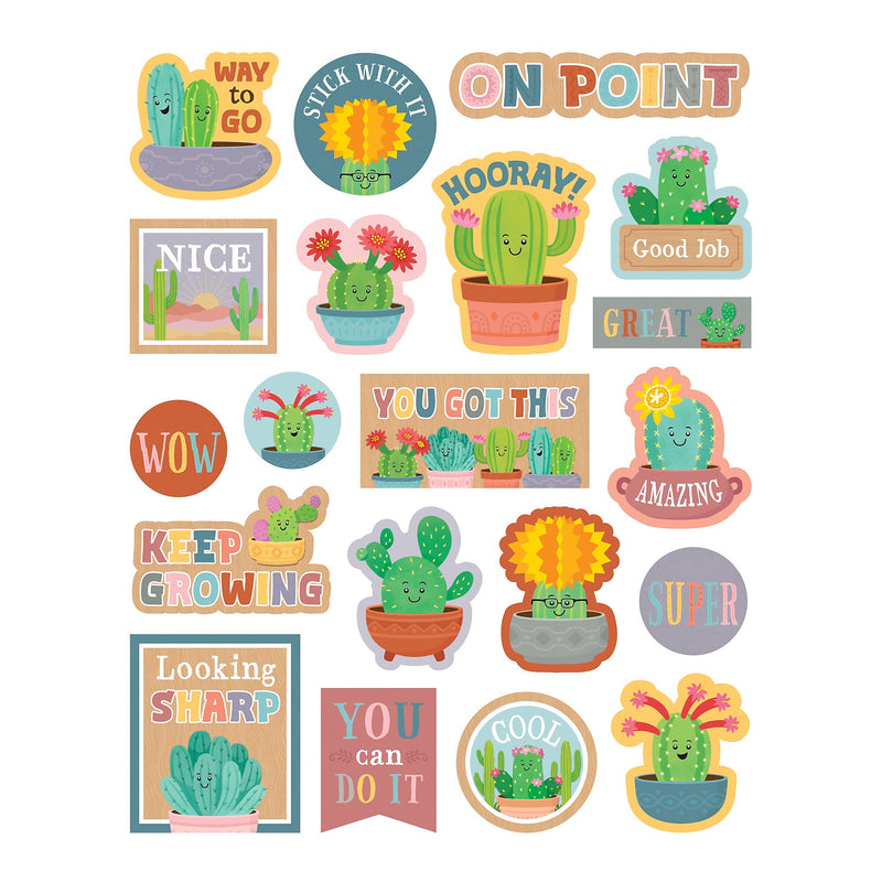 Teacher Created Resources Happy Cactus Crew Stickers, Multicolored, 120/Pack, 12/Packs/Bundle (TCR6962-12)